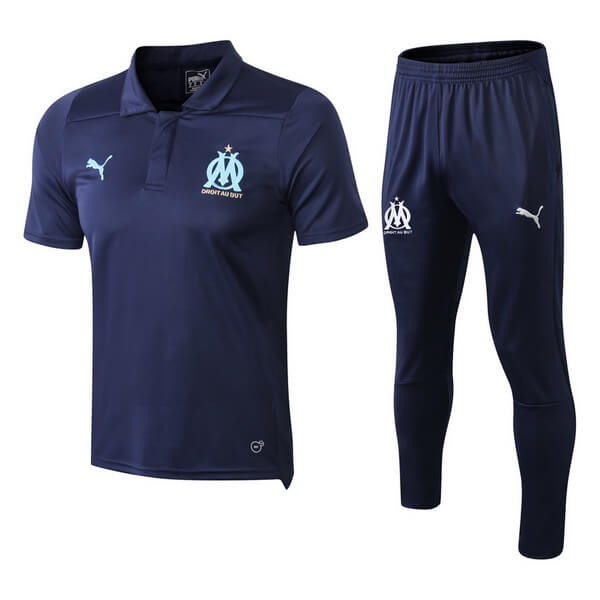 Polo Conjunto Completo Marsella 2018-2019 Azul Marino